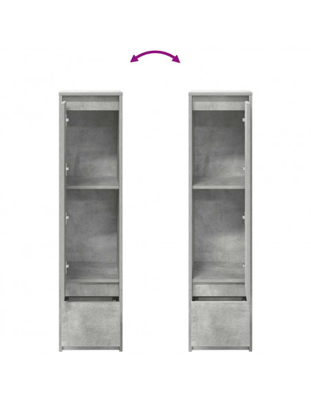 Credenza Grigio Cemento 29,5x34x119,5 cm in Legno Multistrato