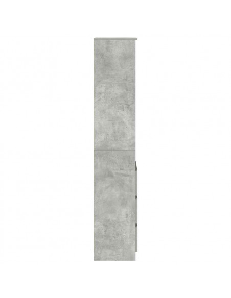 Credenza Grigio Cemento 37,5x35x180 cm in Legno Multistrato