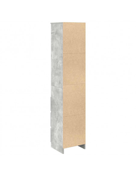 Credenza Grigio Cemento 37,5x35x180 cm in Legno Multistrato