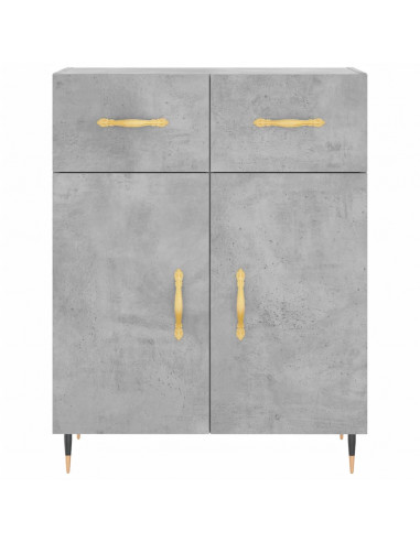 Credenza Grigio Cemento 69,5x34x180 cm in Legno Multistrato
