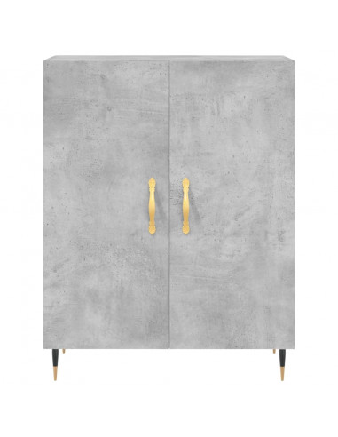 Credenza Grigio Cemento 69,5x34x180 cm in Legno Multistrato
