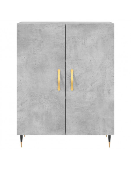 Credenza Grigio Cemento 69,5x34x180 cm in Legno Multistrato