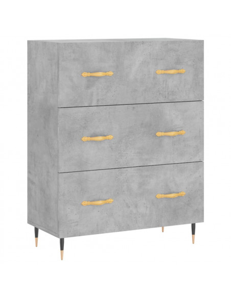 Credenza Grigio Cemento 69,5x34x180 cm in Legno Multistrato