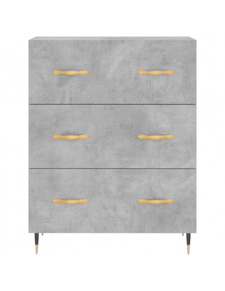 Credenza Grigio Cemento 69,5x34x180 cm in Legno Multistrato