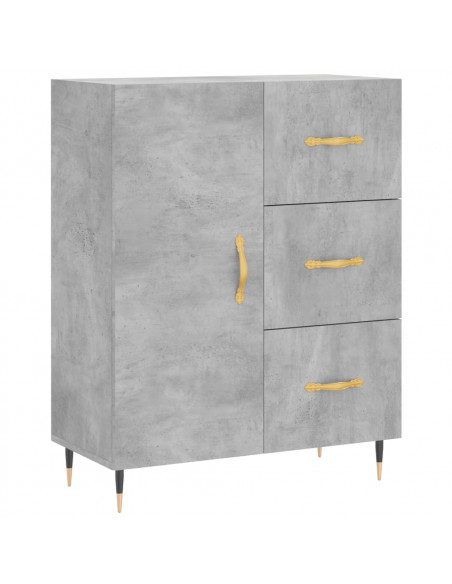 Credenza Grigio Cemento 69,5x34x180 cm in Legno Multistrato