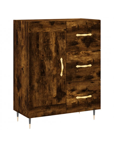 Credenza Rovere Fumo  69,5x34x180 cm in Legno Multistrato