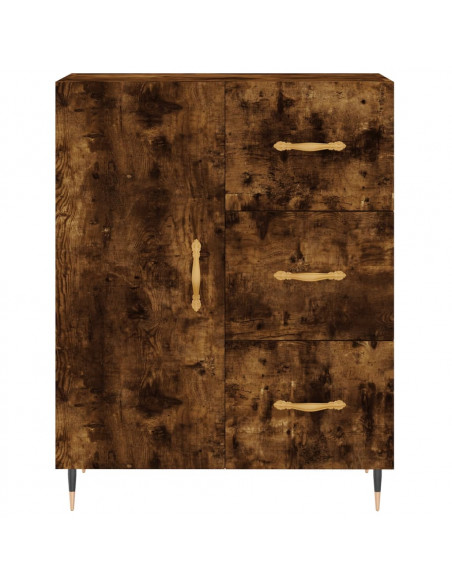 Credenza Rovere Fumo  69,5x34x180 cm in Legno Multistrato