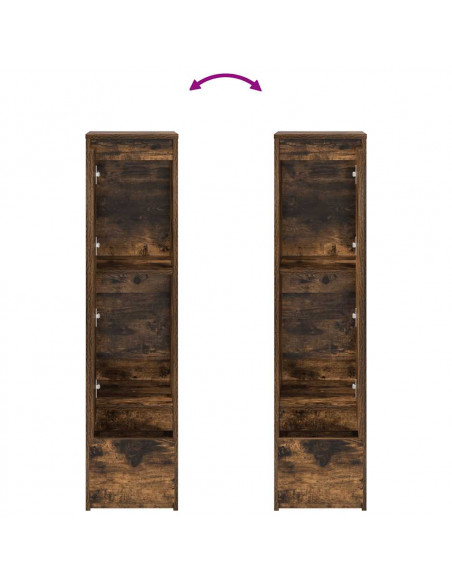 Credenza Rovere Fumo 29,5x34x119,5 cm in Legno Multistrato