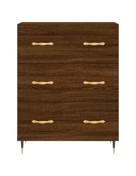 Credenza Rovere Marrone 69,5x34x180 cm in Legno Multistrato