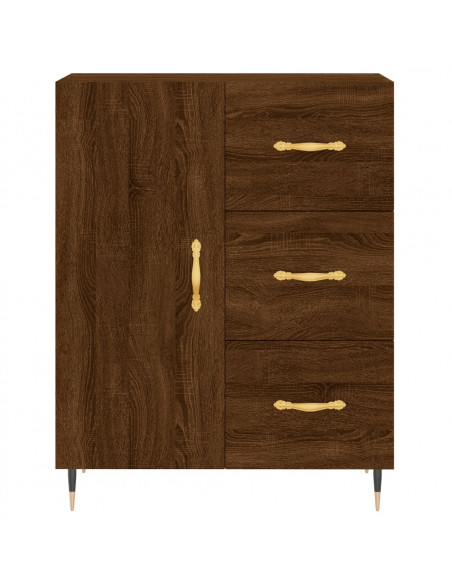 Credenza Rovere Marrone 69,5x34x180 cm in Legno Multistrato