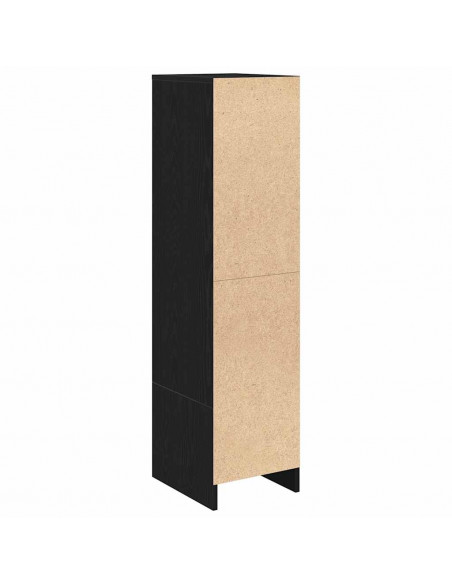 Credenza Rovere Nero 29,5x34x119,5 cm in Legno Multistrato