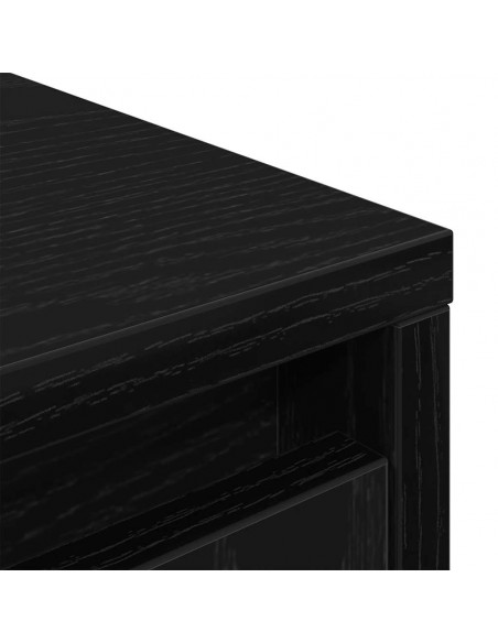 Credenza Rovere Nero 29,5x34x119,5 cm in Legno Multistrato