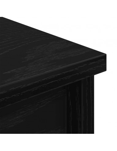Credenza Rovere Nero 37,5x35x180 cm in Legno Multistrato