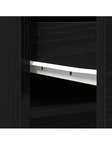 Credenza Rovere Nero 37,5x35x180 cm in Legno Multistrato