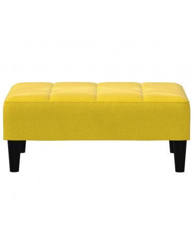Divano Letto 2 Posti con Sgabello Giallo in Velluto