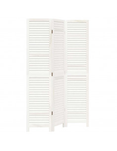 Divisorio Ambienti 3Pannelli Bianco Legno Massello di Paulownia