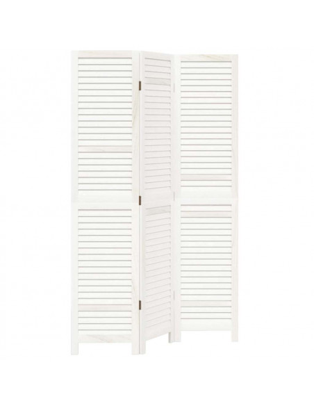 Divisorio Ambienti 3Pannelli Bianco Legno Massello di Paulownia
