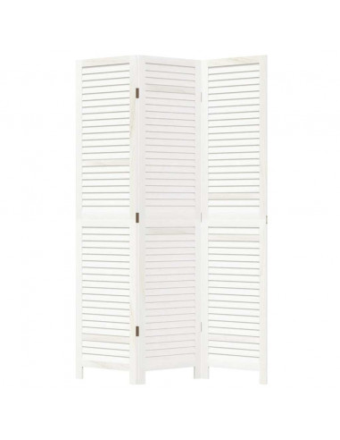 Divisorio Ambienti 3Pannelli Bianco Legno Massello di Paulownia