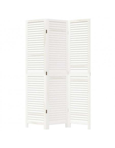 Divisorio Ambienti 3Pannelli Bianco Legno Massello di Paulownia