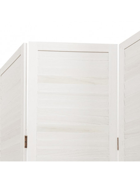 Divisorio Ambienti 3Pannelli Bianco Legno Massello di Paulownia