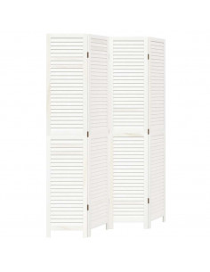 Divisorio Ambienti 4Pannelli Bianco Legno Massello di Paulownia