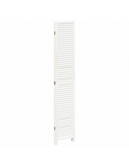 Divisorio Ambienti 4Pannelli Bianco Legno Massello di Paulownia