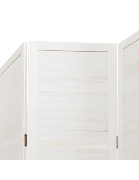 Divisorio Ambienti 4Pannelli Bianco Legno Massello di Paulownia