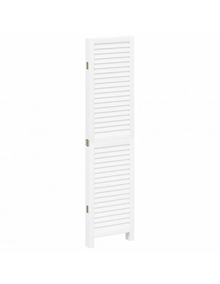 Divisorio Ambienti 4Pannelli Bianco Legno Massello di Paulownia