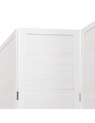 Divisorio Ambienti 4Pannelli Bianco Legno Massello di Paulownia