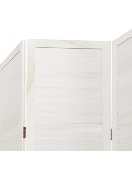 Divisorio Ambienti 5Pannelli Bianco Legno Massello di Paulownia