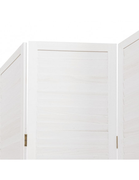 Divisorio Ambienti 5Pannelli Bianco Legno Massello di Paulownia