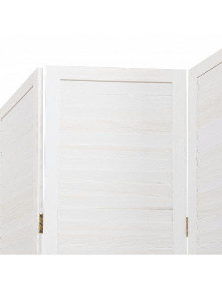 Divisorio Ambienti 5Pannelli Bianco Legno Massello di Paulownia