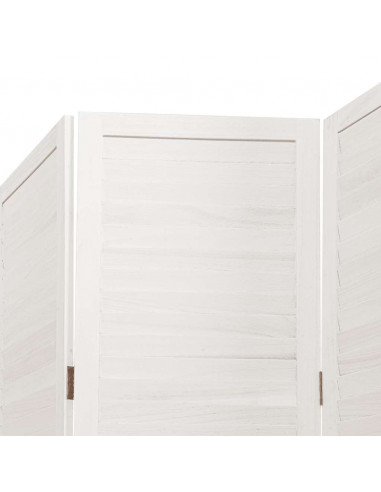 Divisorio Ambienti 6Pannelli Bianco Legno Massello di Paulownia