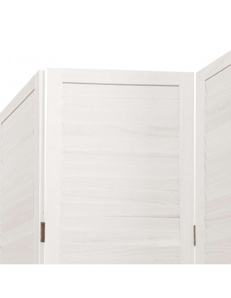 Divisorio Ambienti 6Pannelli Bianco Legno Massello di Paulownia