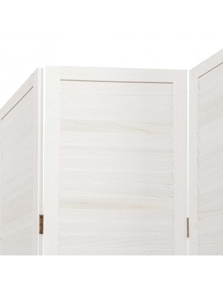 Divisorio Ambienti 6Pannelli Bianco Legno Massello di Paulownia