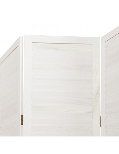 Divisorio Ambienti 6Pannelli Bianco Legno Massello di Paulownia