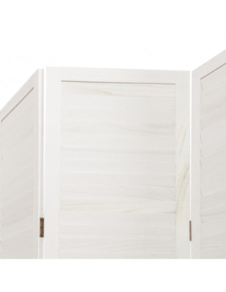 Divisorio Ambienti 6Pannelli Bianco Legno Massello di Paulownia