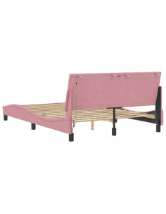 Giroletto con Luci LED Rosa 140x190 cm in Velluto 2