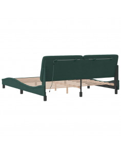 Giroletto con Luci LED Verde Scuro 180x200 cm in Velluto 2