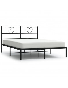 Giroletto con Testiera in Metallo Nero 160x200 cm