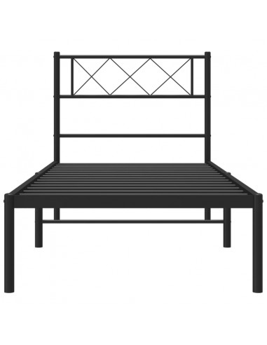 Giroletto con Testiera in Metallo Nero 75x190 cm