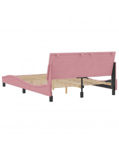 Giroletto con Testiera Rosa 140x190 cm in Velluto