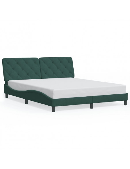 Giroletto con Testiera Verde Scuro 160x200 cm in Velluto