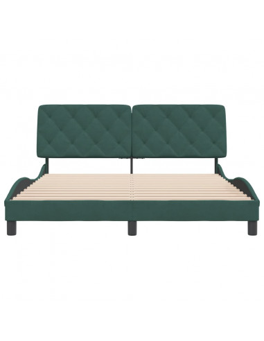 Giroletto con Testiera Verde Scuro 160x200 cm in Velluto