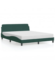 Giroletto con Testiera Verde Scuro 160x200 cm in Velluto
