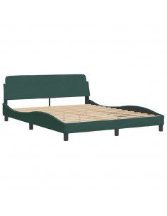 Giroletto con Testiera Verde Scuro 160x200 cm in Velluto 2