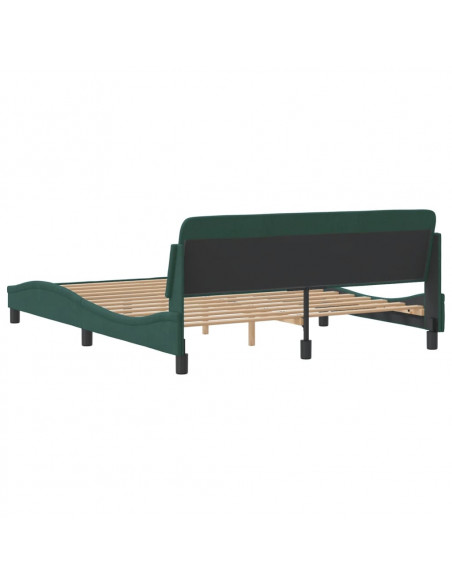 Giroletto con Testiera Verde Scuro 160x200 cm in Velluto