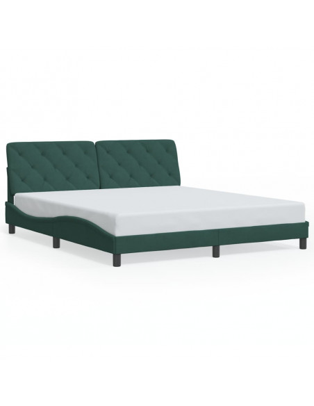 Giroletto con Testiera Verde Scuro 180x200 cm in Velluto