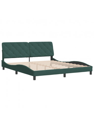 Giroletto con Testiera Verde Scuro 180x200 cm in Velluto