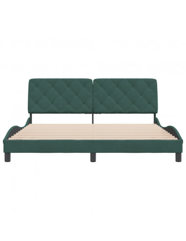 Giroletto con Testiera Verde Scuro 180x200 cm in Velluto